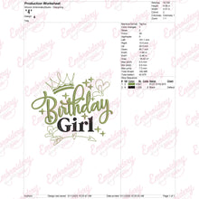Birthday Girl Machine Embroidery Design