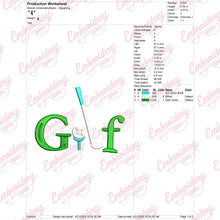 Golf Machine Embroidery Design