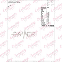 Gamer Heartbeat Embroidery Design