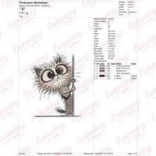 Cute Peeking Cat Machine Embroidery Design