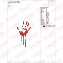 Bloody Hand For Halloween Embroidery Design