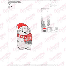 Christmas Polar Bear Embroidery Design