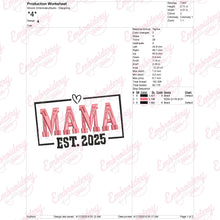 Mama Est. 2025 Embroidery Design