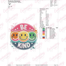 Be Kind Smiley Face Embroidery Design