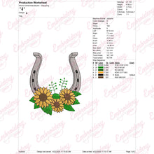 Floral Horse Shoe Embroidery Design