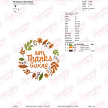 Happy Thanksgiving Fall Embroidery Design