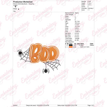 Halloween Boo With Spider Embroidery Design
