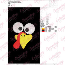 Thanksgiving Turkey Face Embroidery Design