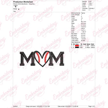 Baseball Softball Mom Embroidery Design