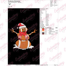 American Football Snowman Christmas Embroidery Design