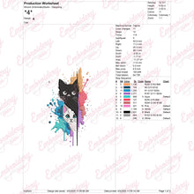 Abstract Cats Embroidery Design