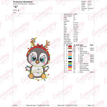 Cute Penguin In Santa Hat Christmas Embroidery Design