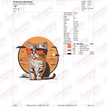Vintage Cat Embroidery Design