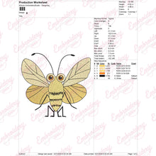 Funny Moth Embroidery Design