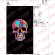 Colorful Skull Embroidery Design