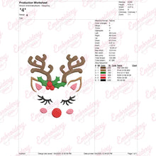 Christmas Reindeer Face Embroidery Design