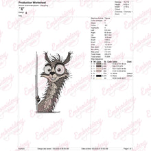 I Peeking You Llama Embroidery Design