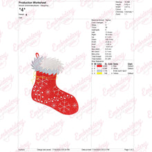Red Christmas Stocking Embroidery Design