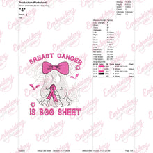 Breast Cancer Is Boo Sheet Machine Embroidery Design