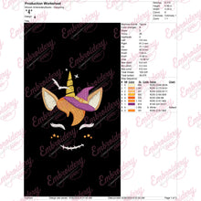 Halloween Witch Unicorn Face Machine Embroidery Design