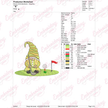 Golf Girl Gnome Embroidery Design