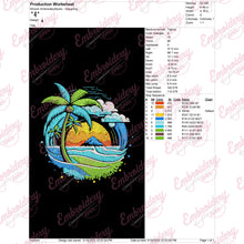 Summer Sunset Machine Embroidery Design