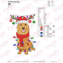 Christmas Golden Retriever Embroidery Design