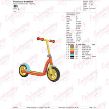 Children Scooter Embroidery Design