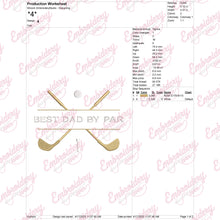 Best Dad by Par Golf Embroidery Design