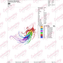 Colorful Feather Modern Art Embroidery Design