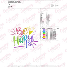 Be Happy Positive Machine Embroidery Design