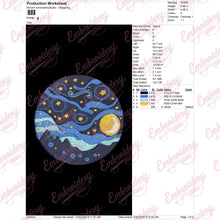 The Starry Night Embroidery Design