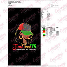 Juneteenth Afro Woman Embroidery Design