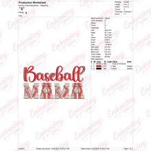 Baseball Mama Machine Embroidery Design