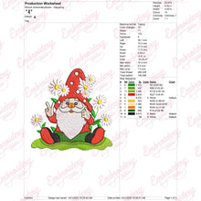 Gnome With Daisies Embroidery Design