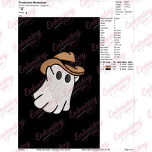 Cowboy Ghost Halloween Embroidery Design