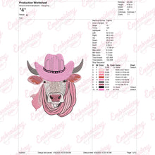 Pink Cow and Cowboy Hat Embroidery Design