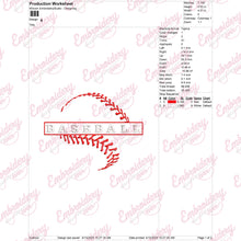 Baseball Apparel Embroidery Design