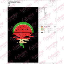 Watermelon Vaporwave Sunset Embroidery Design