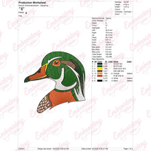 Wood Duck Head Embroidery Design