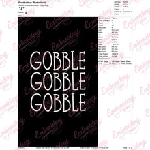 Gobble Gobble Thanksgiving Embroidery Design