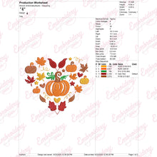 Fall Heart Embroidery Design For Thanksgiving