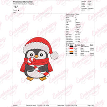Christmas Penguin In Santa Hat Embroidery Design