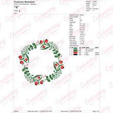 Christmas Elegant Wreath Embroidery Design
