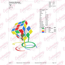 Melting Rubik Cube Embroidery Design