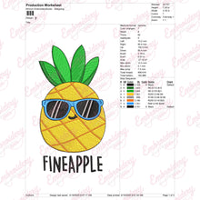 Fineapple Funny Pineapple Embroidery Design