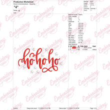 Christmas Ho Ho Ho Word Embroidery Design