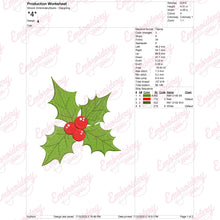 Holly Berry Christmas Embroidery Design