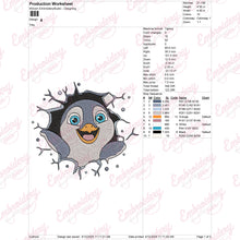 Penguin Hole In A Wall Embroidery Design