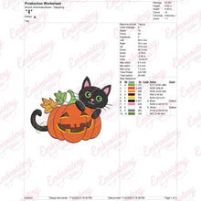 Halloween Kitty Cat And Funny Pumpkins Embroidery Design